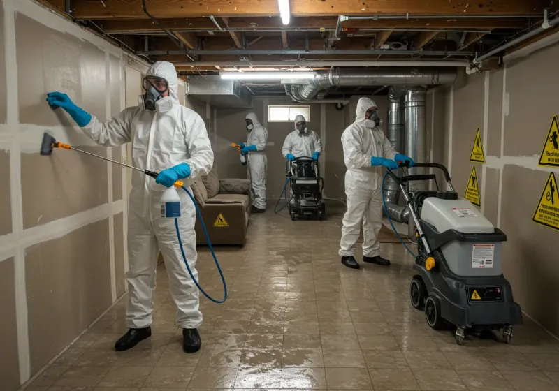 Basement Moisture Removal and Structural Drying process in Martinez, CA